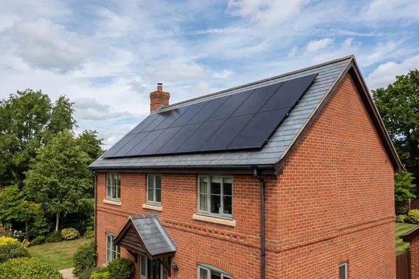 Solar panels installed on a UK home roof