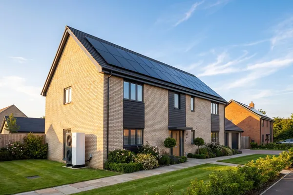 Modern UK home with renewable energy upgrades
